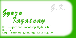 gyozo kazatsay business card